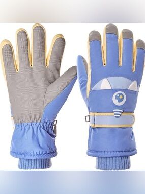 Kids Monster Blue Winter Gloves